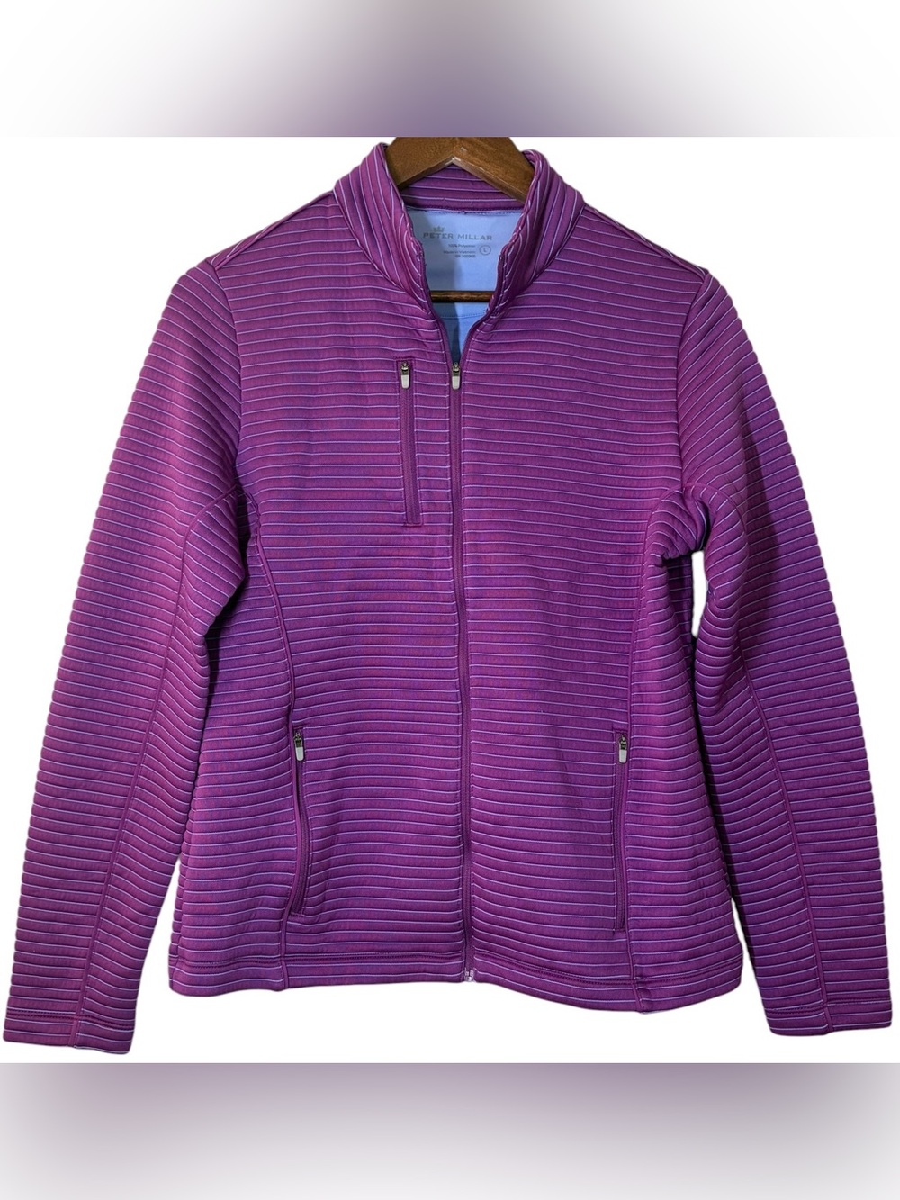 Peter Millar Women’s Quilted Golf Performance Purple Jacket Size M Sporty Chic